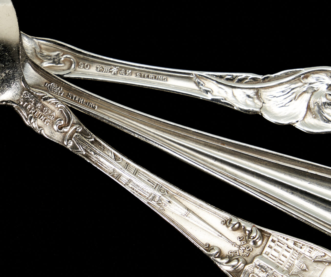 Lot 443: 34 Assorted Sterling Silver Flatware Pieces