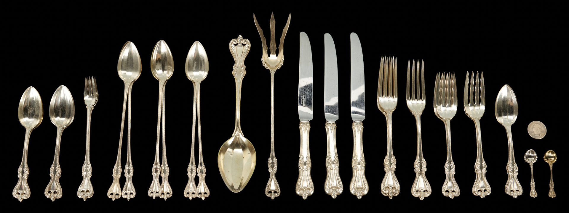 Lot 446: 30 pcs. Towle Old Colonial Sterling Silver Flatware