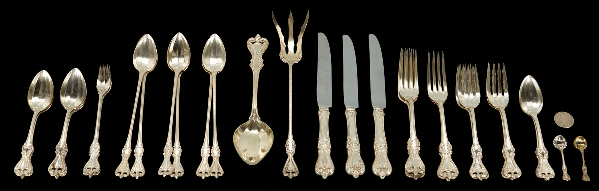 Lot 446: 30 pcs. Towle Old Colonial Sterling Silver Flatware