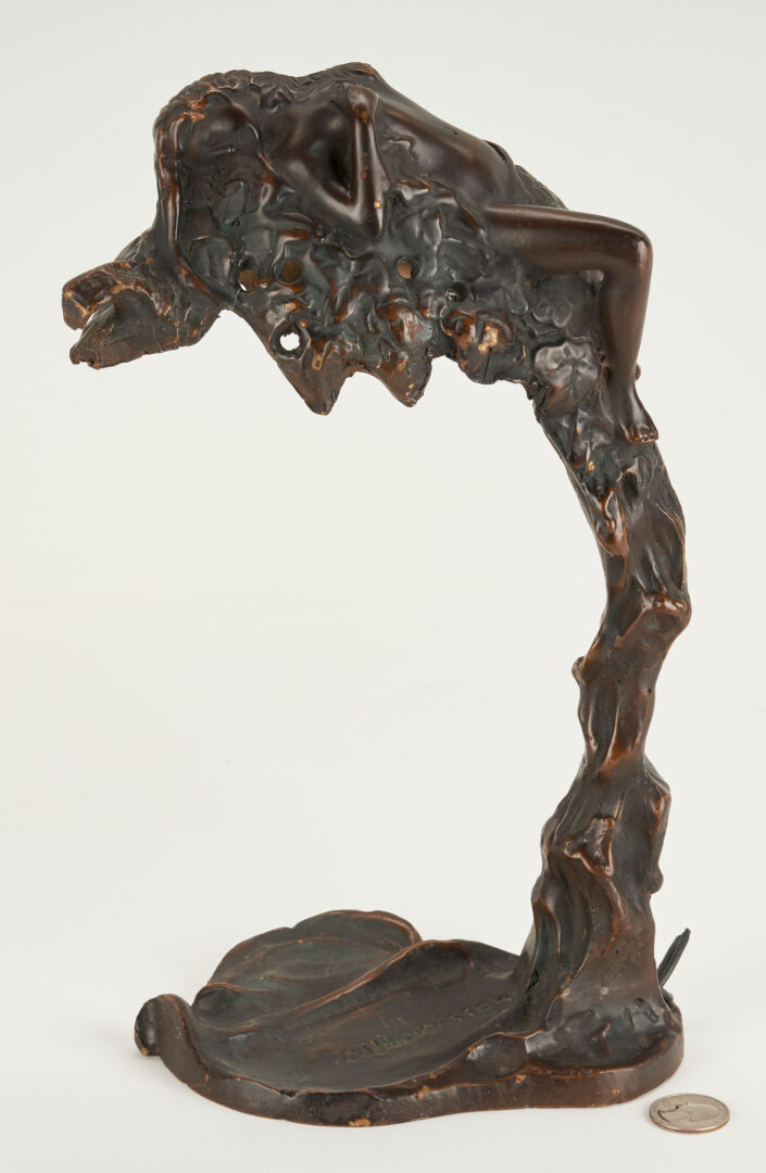 Lot 44: After Emil Thomasson Bronze Art Nouveau Figural Nude Lamp