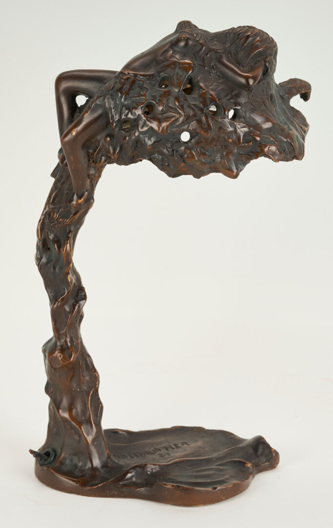 Lot 44: After Emil Thomasson Bronze Art Nouveau Figural Nude Lamp