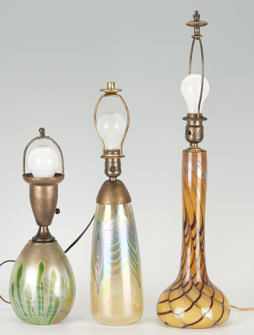 Lot 460: 7 Studio Art Glass Lamp Bases