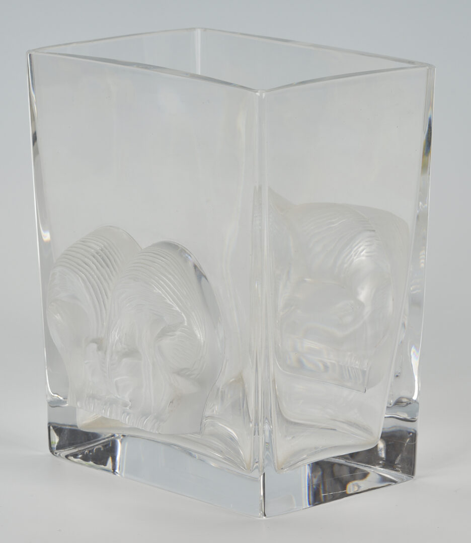 Lot 465: Lalique Asmara Rectangular Glass Vase