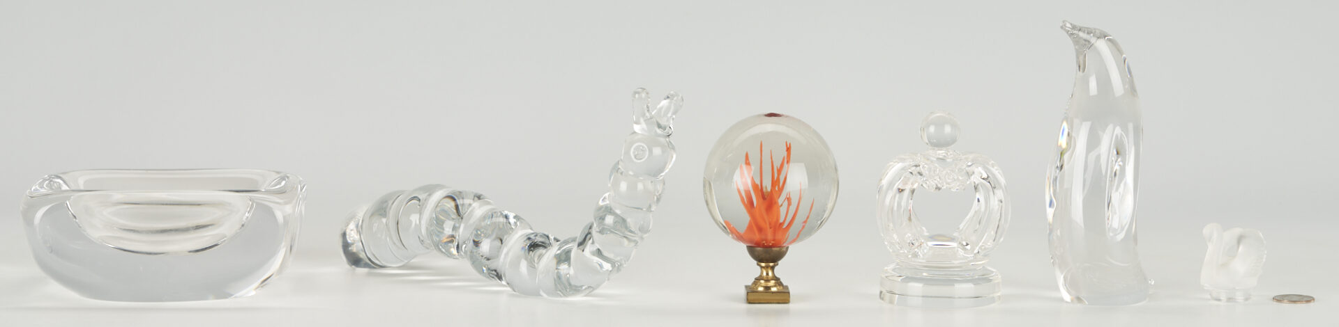 Lot 467: 6 Glass Items; Baccarat, Steuben, Orrefors, Lalique