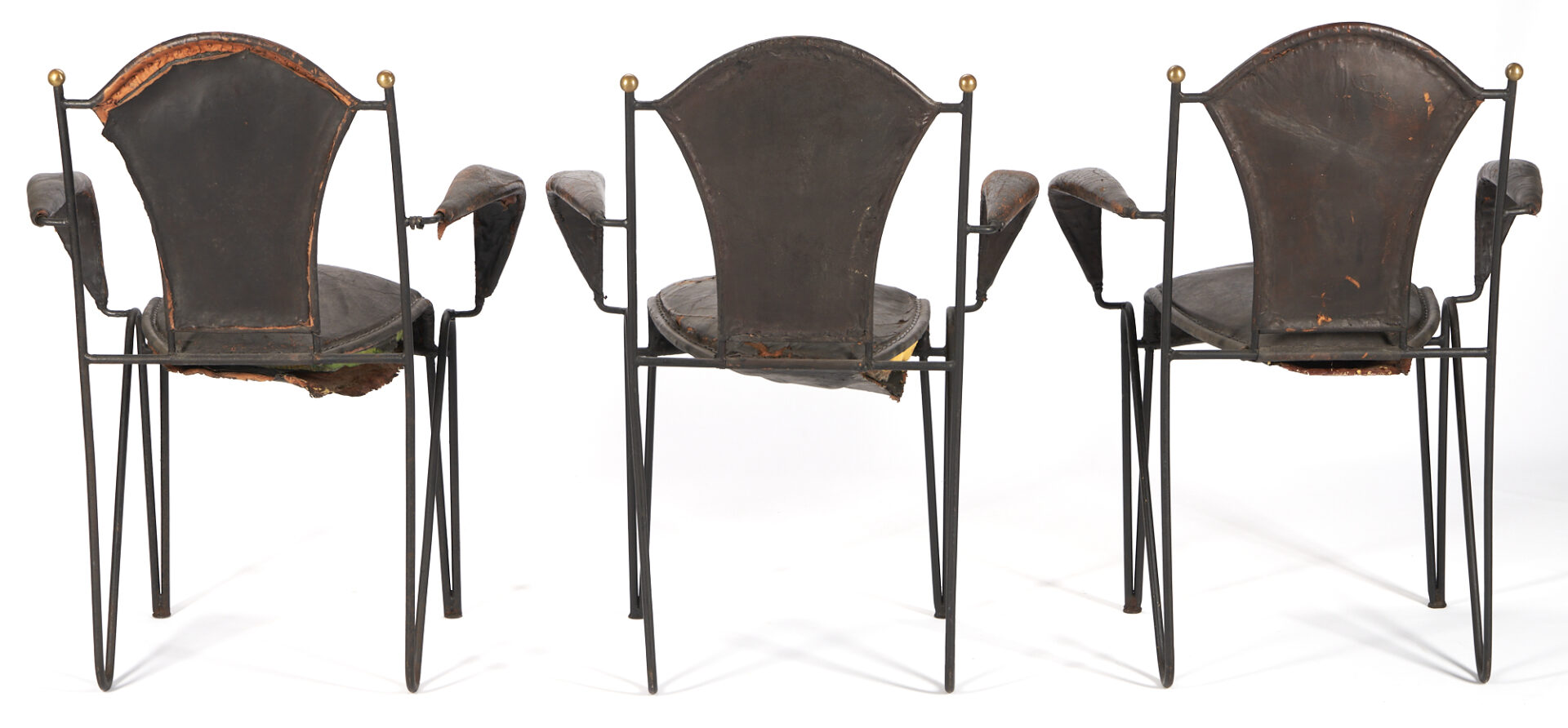 Lot 474: Three French Patio Armchairs, Jacques Adnet
