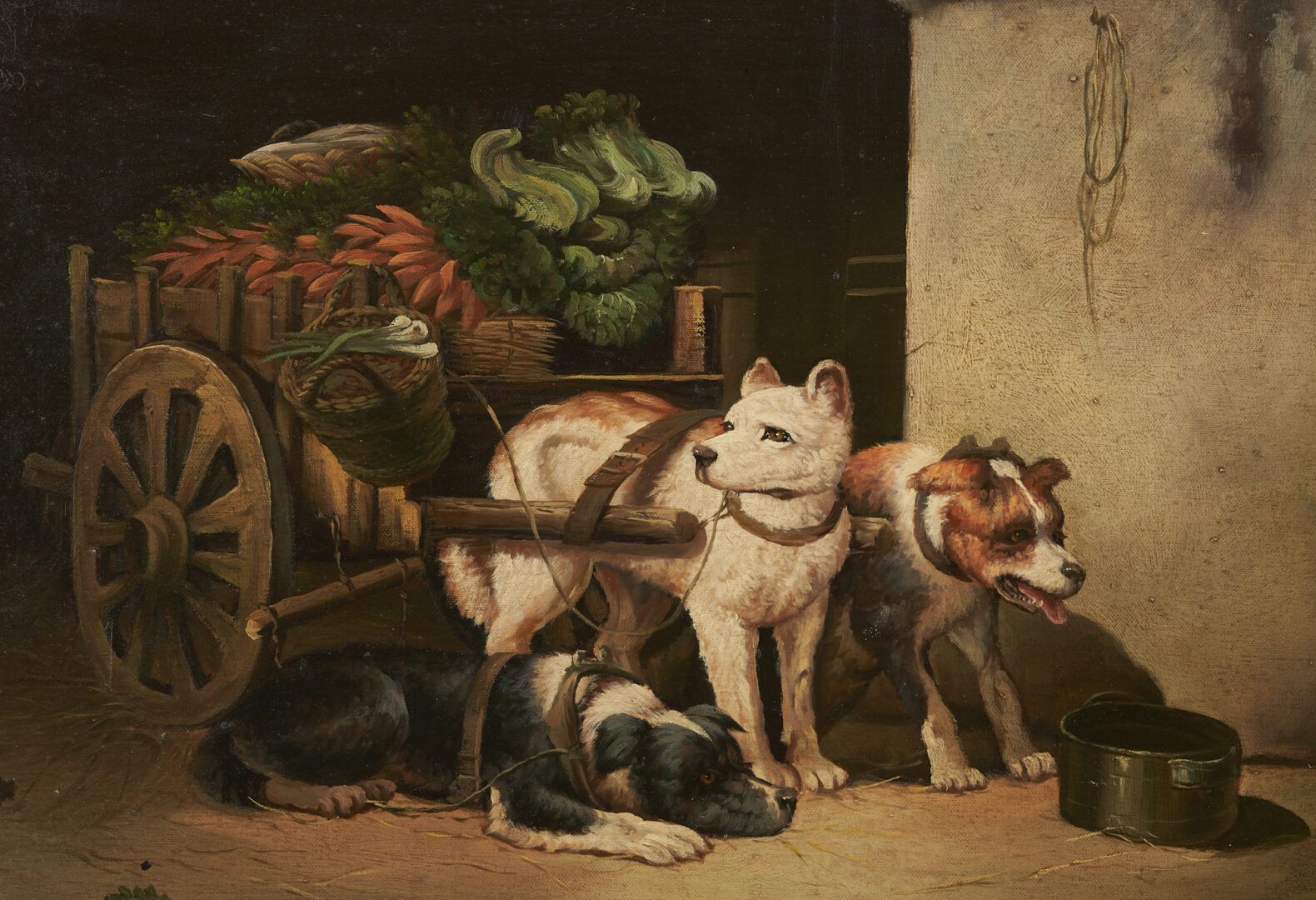Lot 47: Borofsky O/C Painting after Ronner-Knip, The Dog Cart