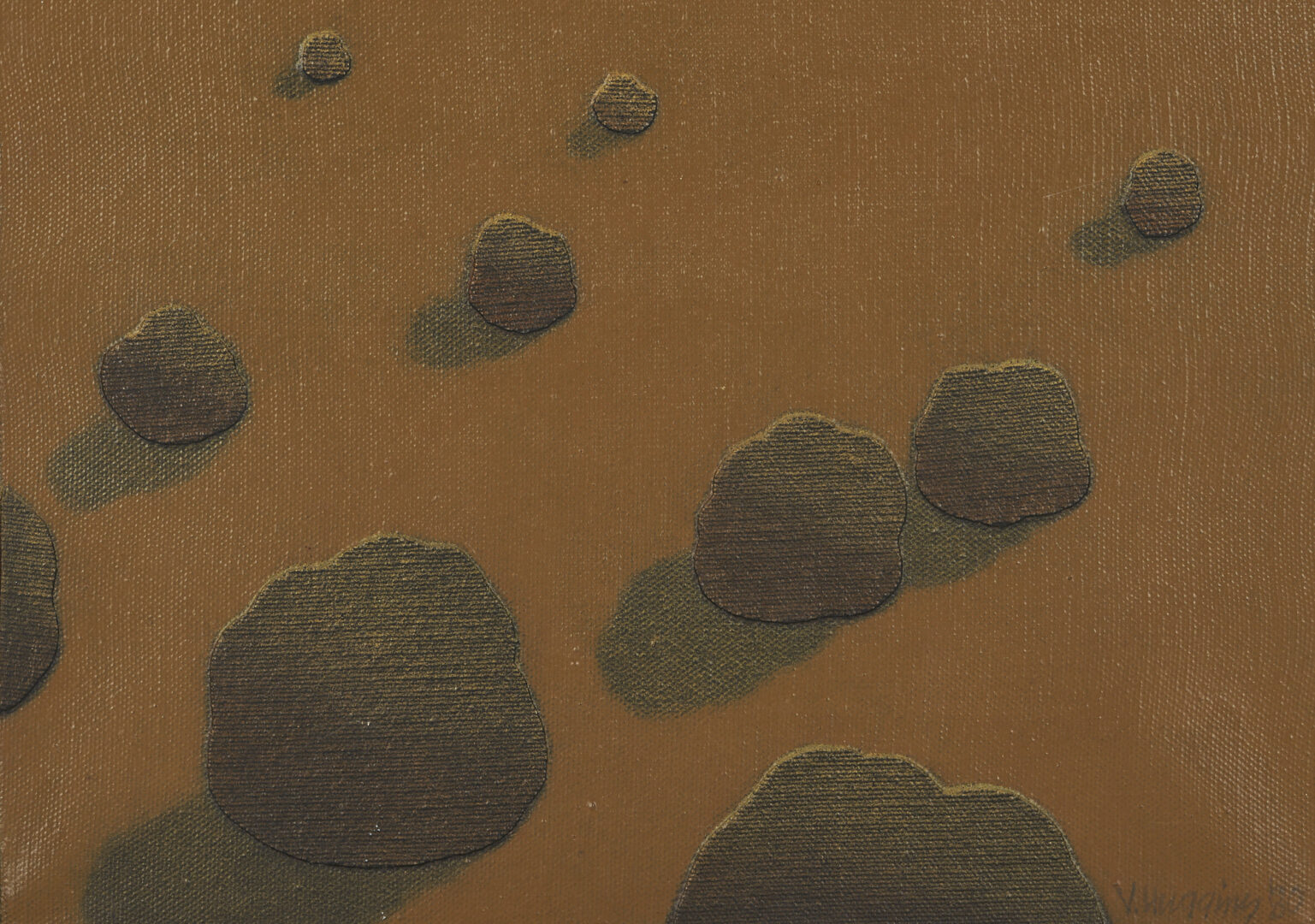 Lot 503: Victor Huggins Acrylic on Canvas Painting, Rocks