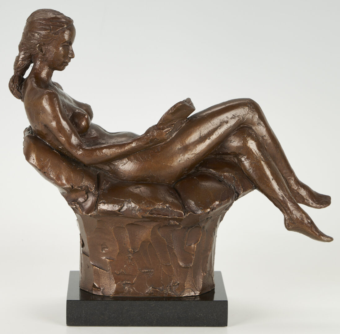 Lot 508: Alan Lequire Bronze, Seated Figure Reading
