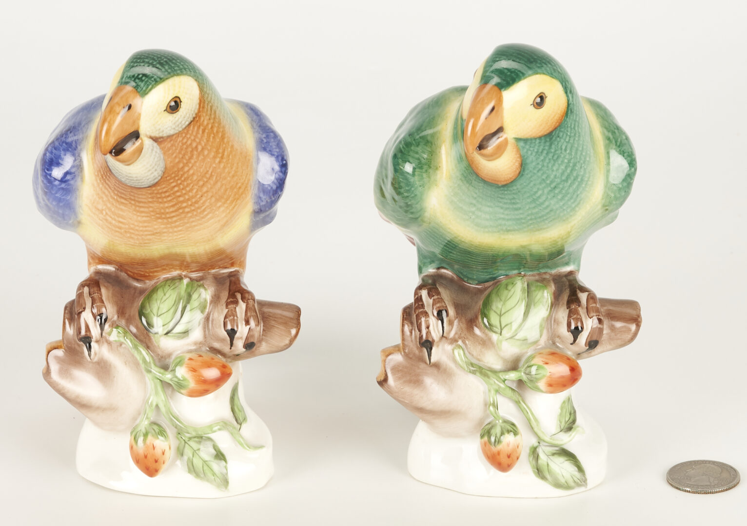 Lot 50: Pair of Herend Porcelain Parrots