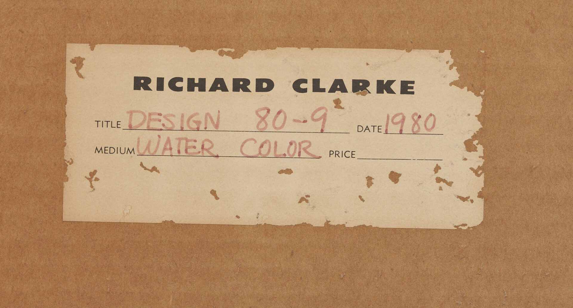 Lot 518: Pair of Richard Clarke Abstract W/C Paintings, 1980
