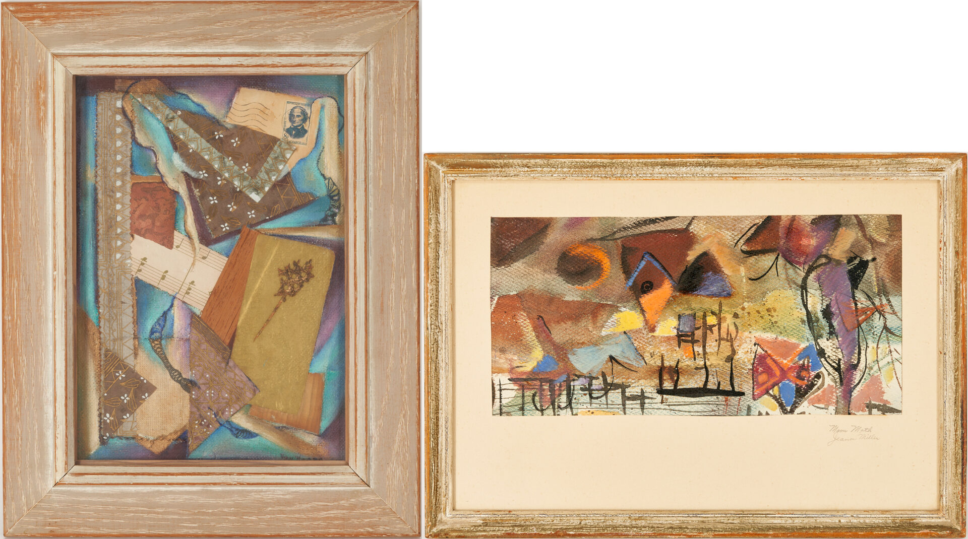 Lot 520: 2 Abstract Paintings, Mildred Neese (TN) and Jeanne Miller