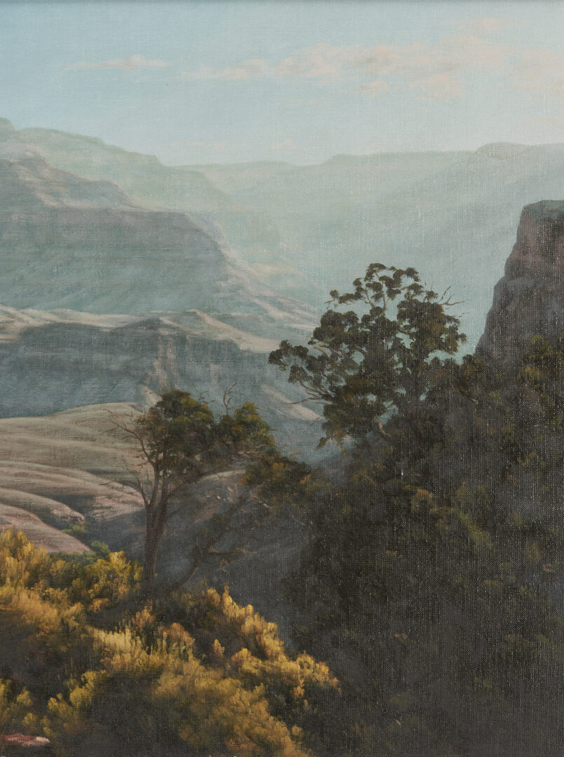 Lot 526: Tom Murray O/C, Photo Realism Western Landscape Painting, Buddha in the Mist