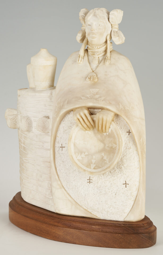 Lot 540: Alvin Marshall Sculpture, Hopi Woman w/ Pots