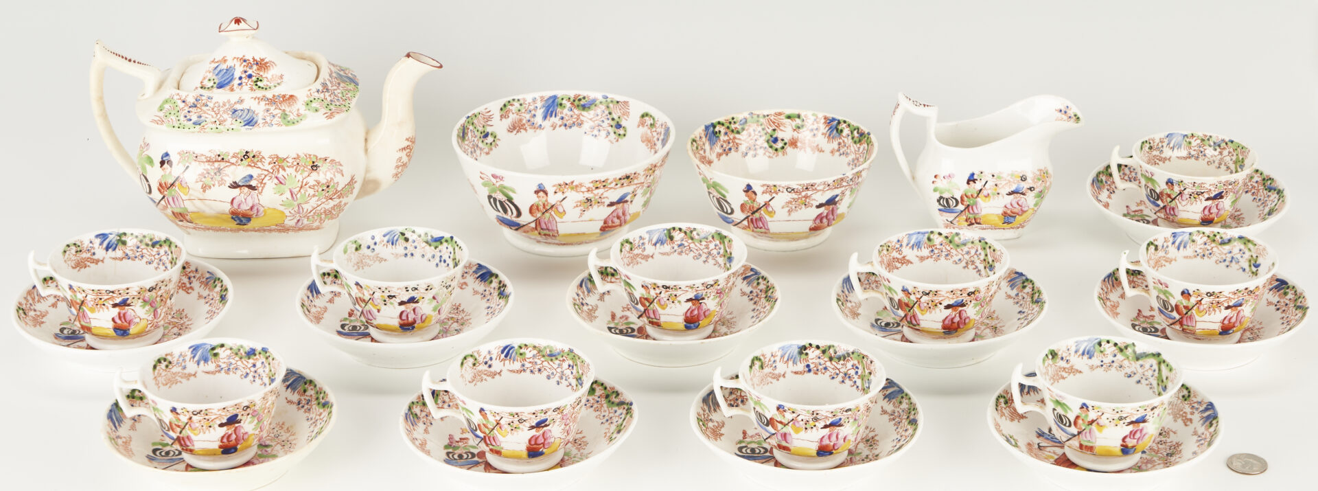 Lot 54: 32 Chinese Export & English Porcelain Tea Items