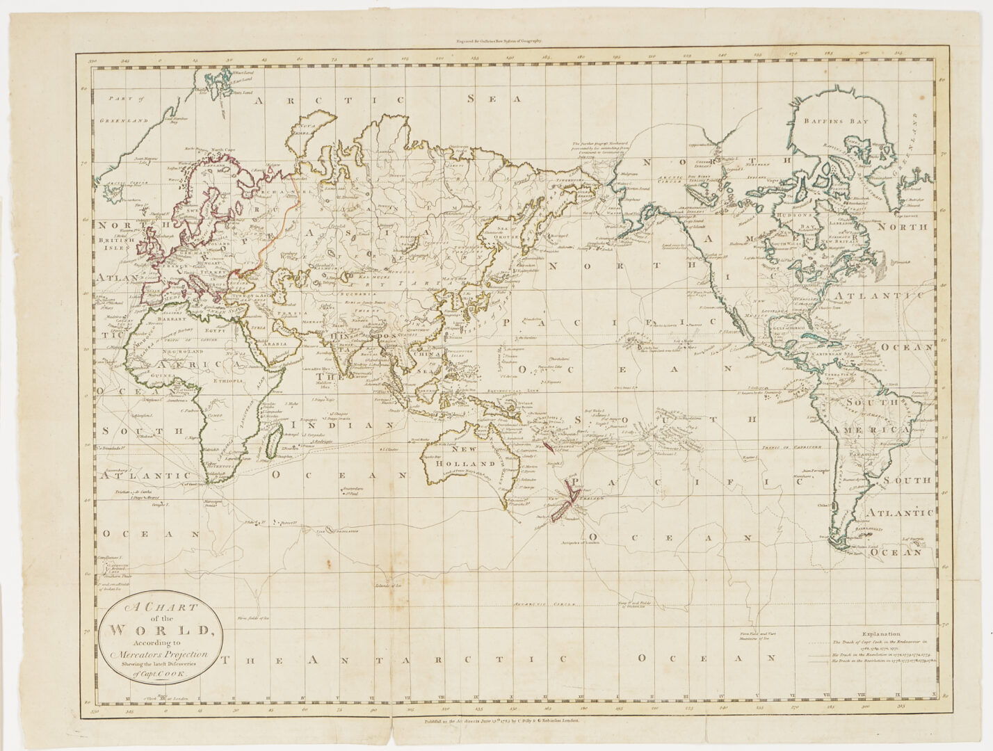 Lot 554: 4 Early American Maps: Overton, Thierry, Captain Cook, & SDUK