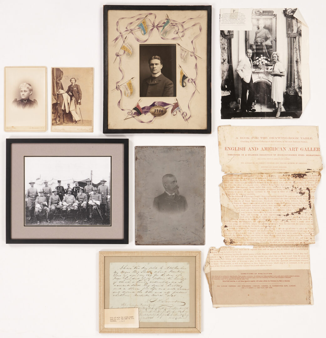 Lot 558: Snowden Family Photos and Slave Document, Memphis TN and Sewanee related
