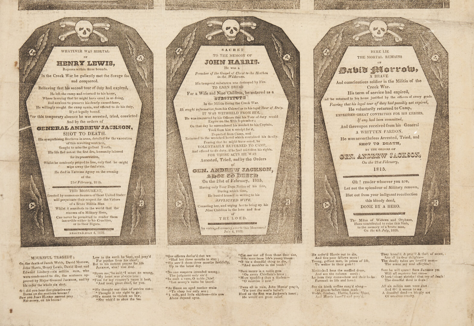 Lot 569: Andrew Jackson Coffin Handbill and Political Cartoon
