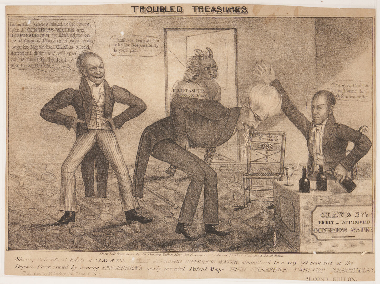 Lot 570: 3 Andrew Jackson Bank War Cartoons, incl. Way to Arabay