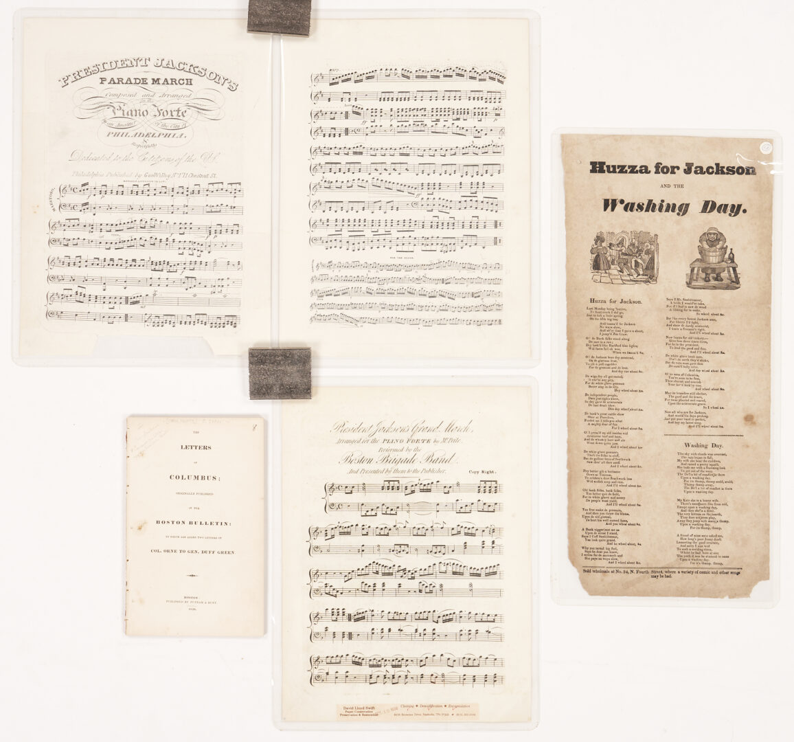 Lot 573: President Andrew Jackson Sheet Music, Broadside and Pamphlet, 4 items