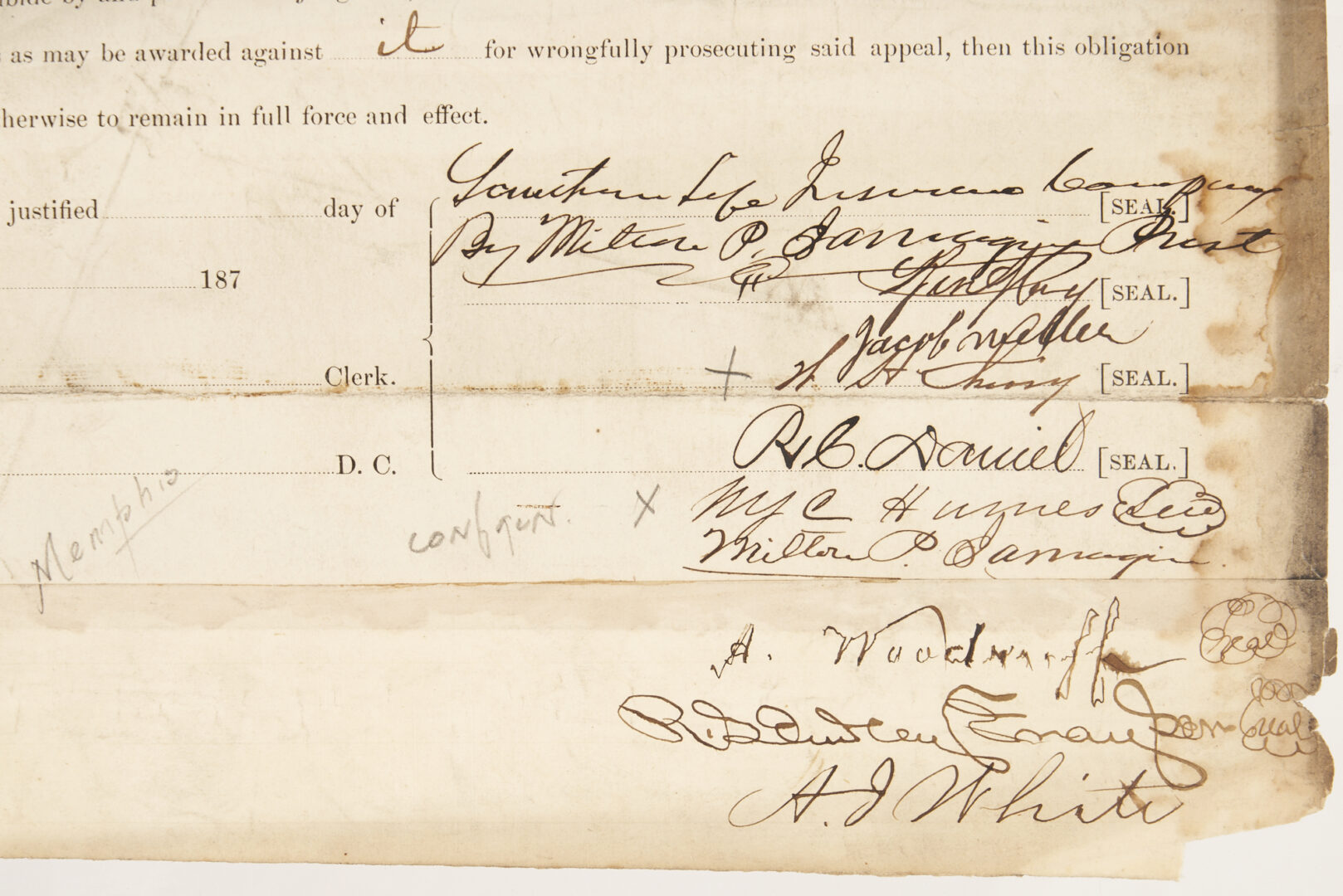Lot 582: 12 West TN Documents incl. Civil War CSA Generals Vaughan, Humes, Gordon, Campbell