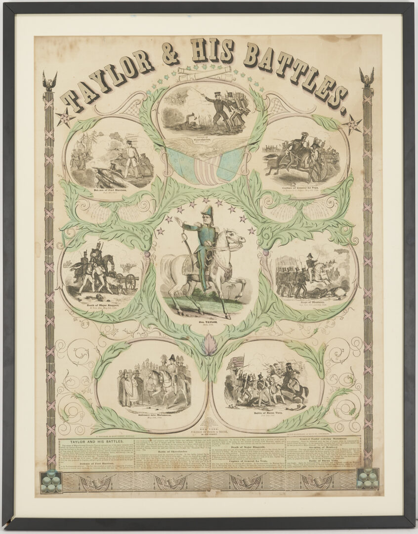 Lot 591: Zachary Taylor and His Battles Engraving, Ensigns & Thayer