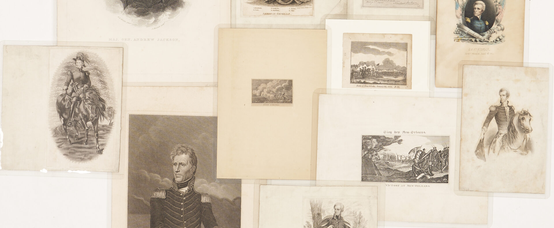 Lot 592: Collection of 16 Andrew Jackson – Battle of New Orleans Related Prints