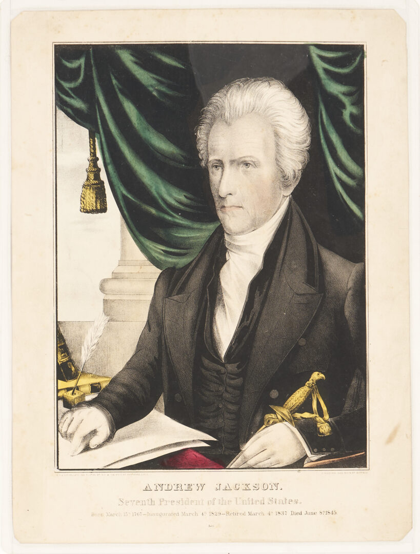 Lot 594: Group of 7 Andrew Jackson Prints by Kellogg, Currier and Harper's