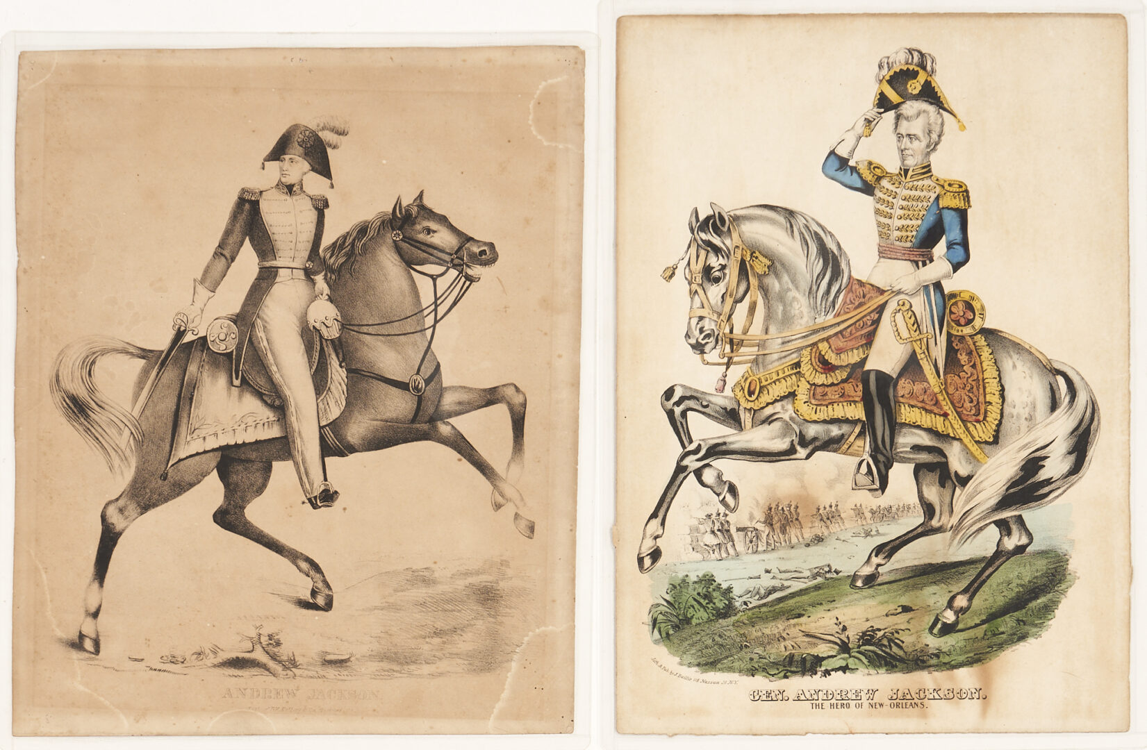 Lot 594: Group of 7 Andrew Jackson Prints by Kellogg, Currier and Harper's