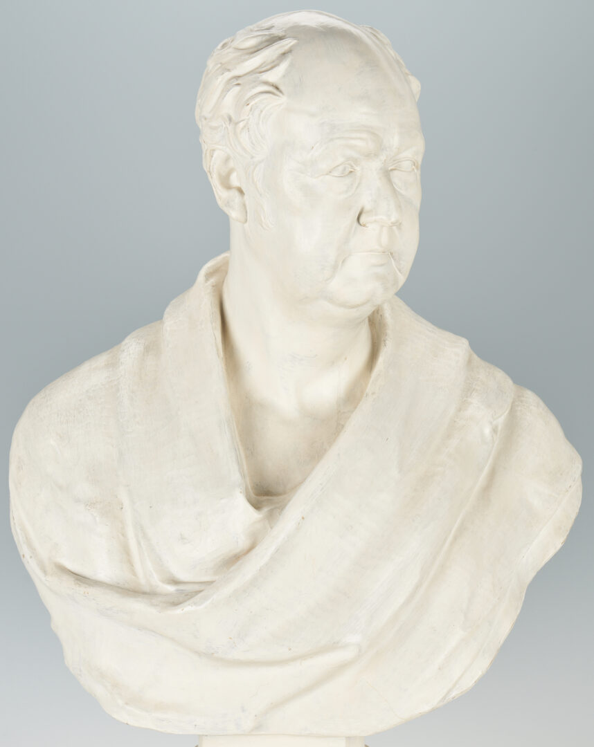 Lot 598: After Shobal Clevenger, large plaster bust, poss. Jeremiah Mason