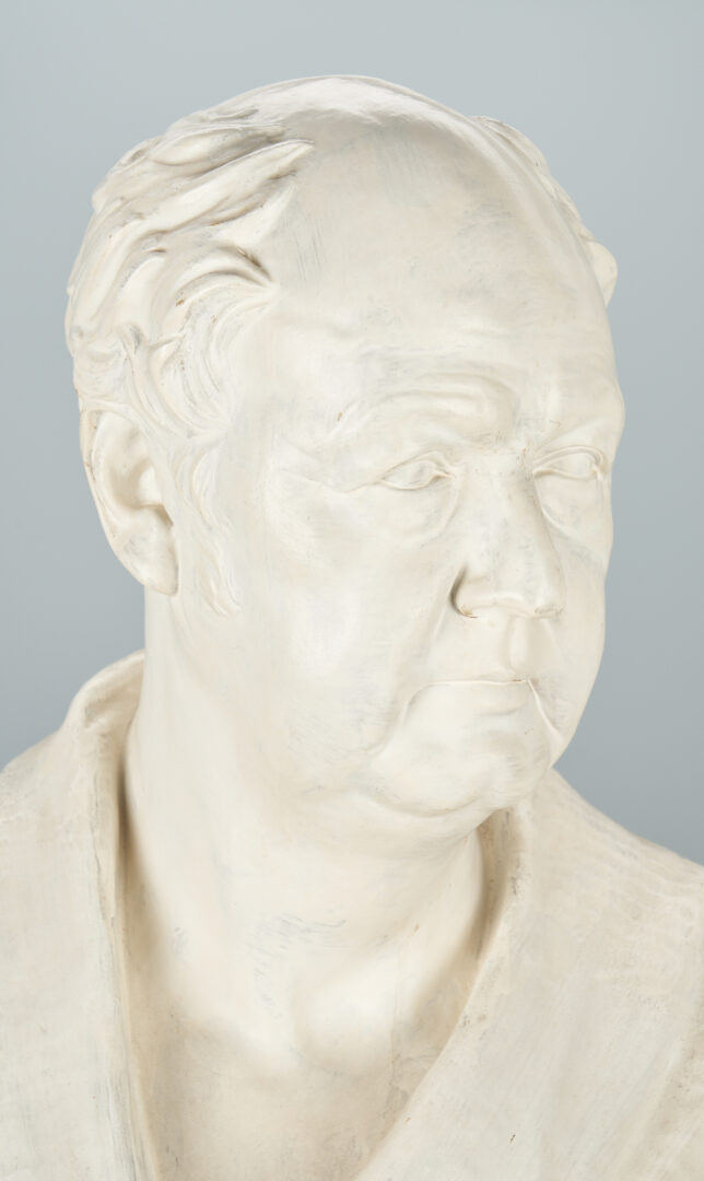 Lot 598: After Shobal Clevenger, large plaster bust, poss. Jeremiah Mason