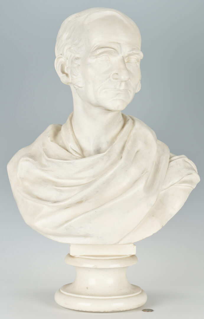 Lot 599: By or After Shobal Clevenger, Bust of Amos Lawrence