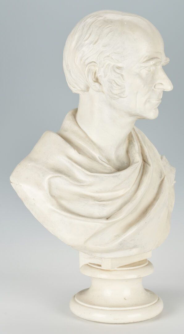 Lot 599: By or After Shobal Clevenger, Bust of Amos Lawrence