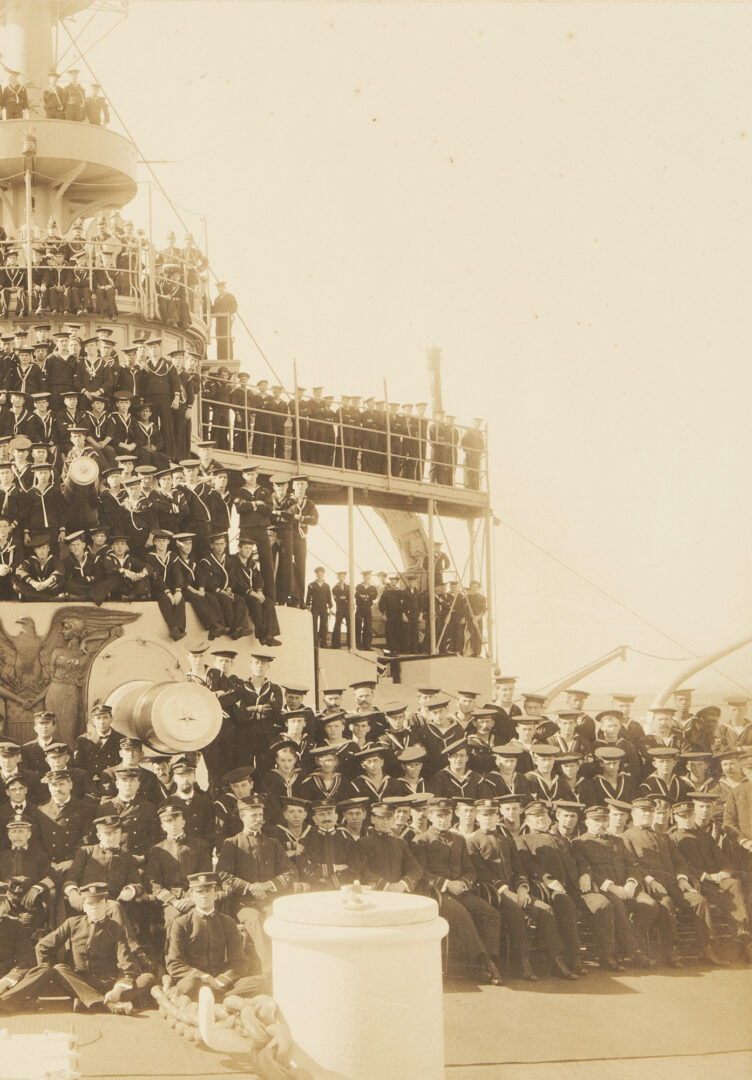 Lot 600: 2 Ship Photographs of the USS Kearsarge II, plus Photo of Admiral Herbert Winslow