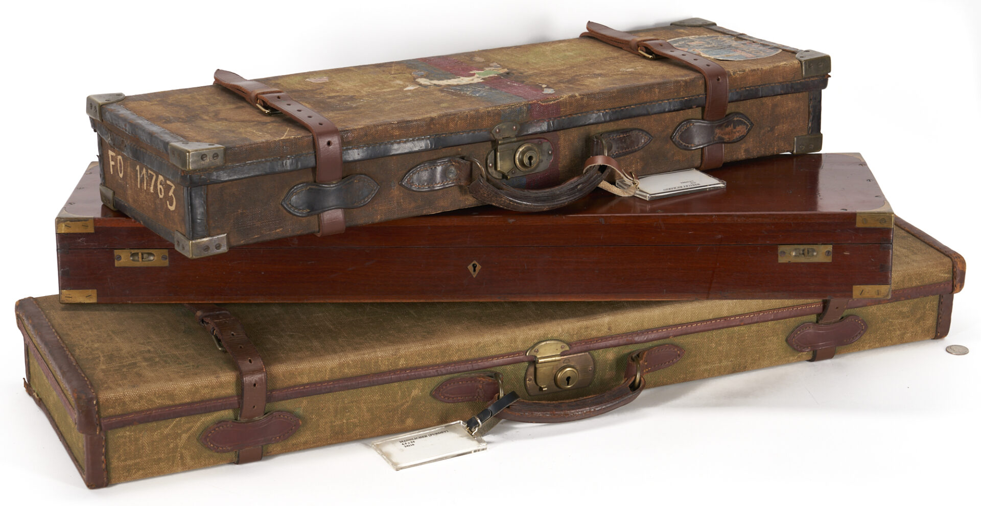 Lot 606: 3 Antique Gun Cases Incl. Westley Richards, James Purdey