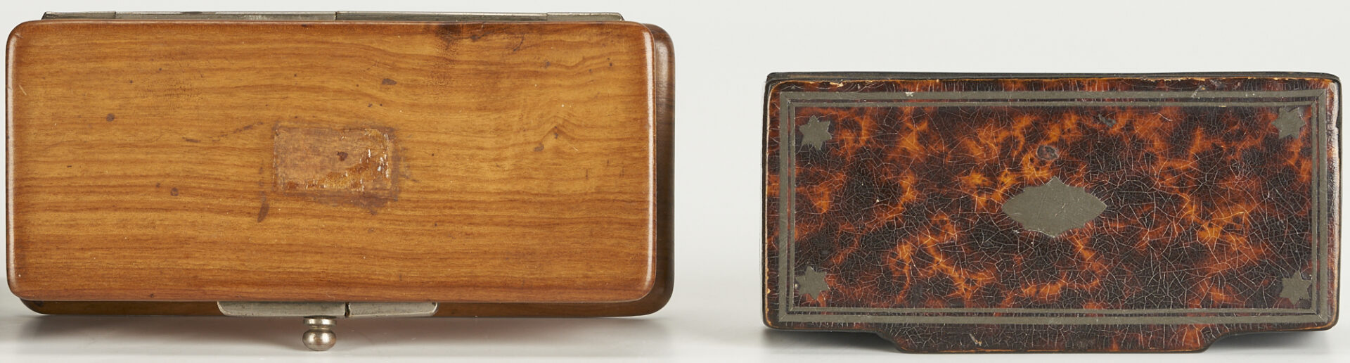 Lot 610: 4 European Wood Boxes, incl. Stamp Box