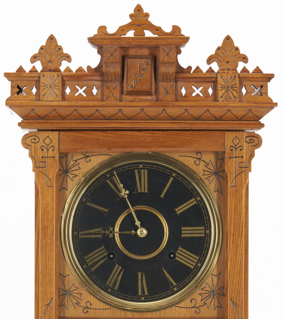 Lot 611: Ithaca Belgrade 6 1/2 Double Dial Calendar Clock