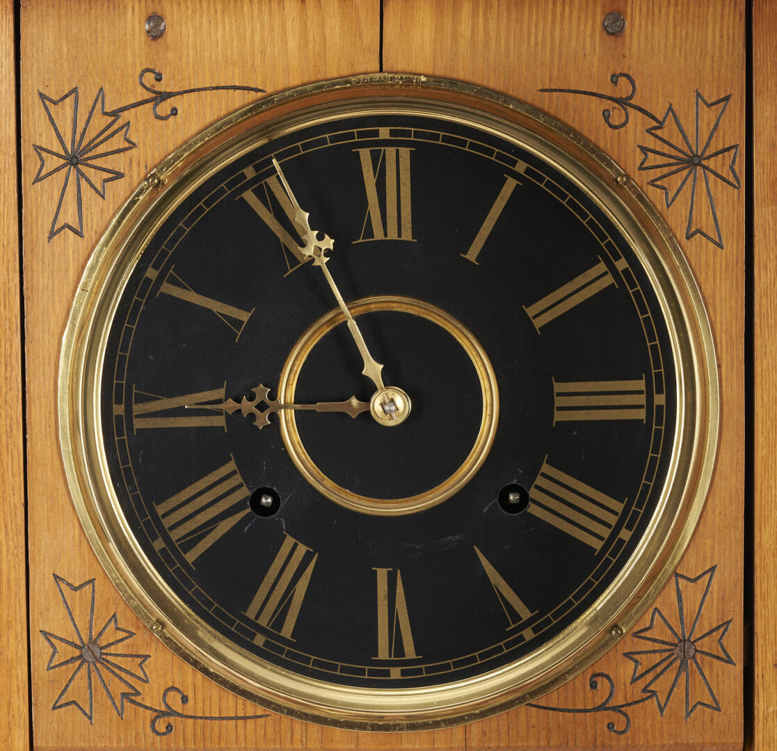 Lot 611: Ithaca Belgrade 6 1/2 Double Dial Calendar Clock