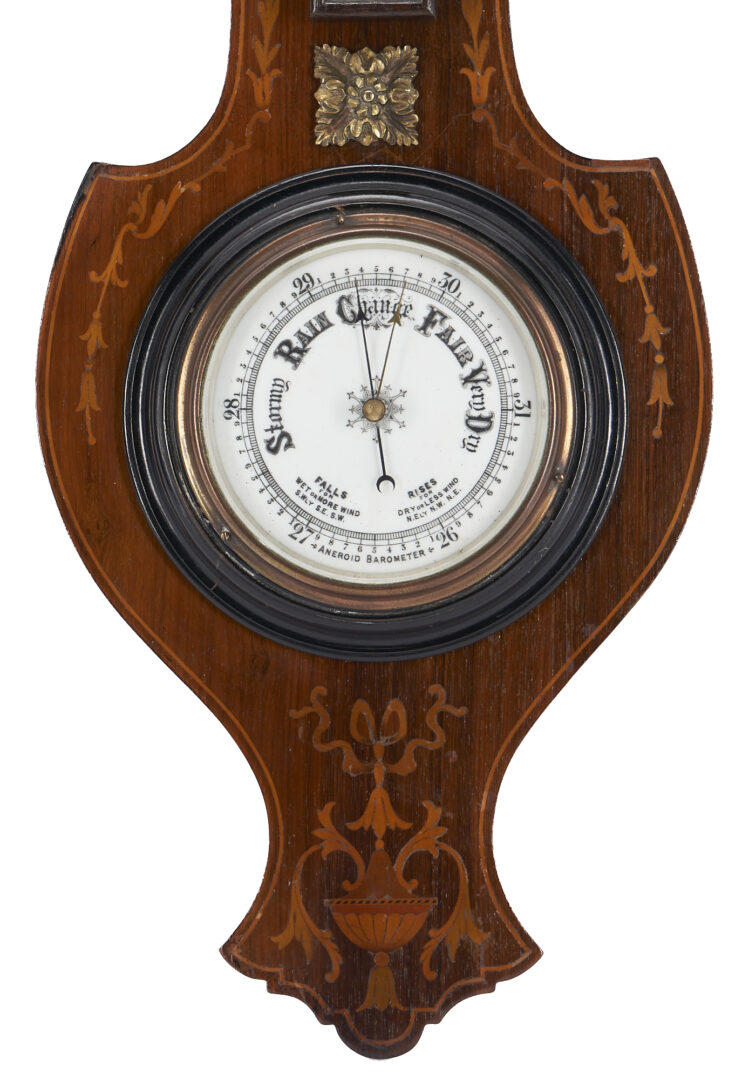 Lot 612: 2 19th C. Barometers: Marquetry and Admiral Fitzroy