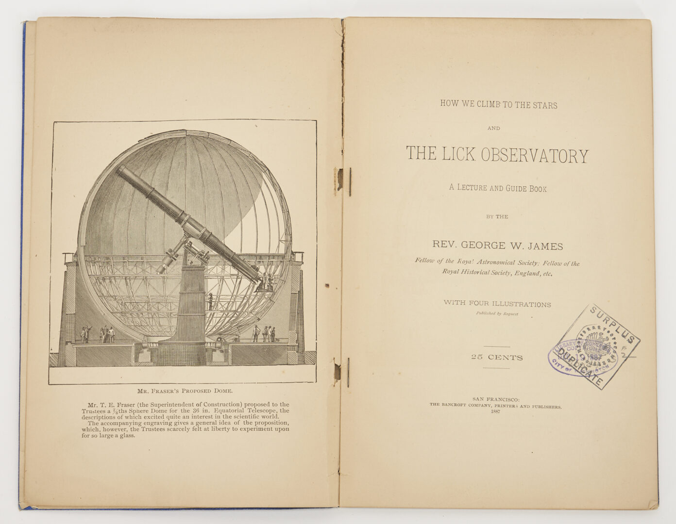 Lot 613: Lick Observatory Brochure / Book & Postcards; George Wharton James