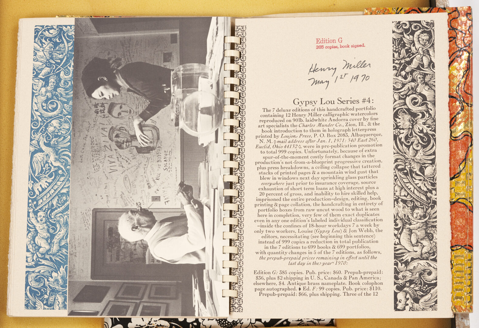 Lot 619: Henry Miller, Insomnia or the Devil at Large; Signed; Loujon Press 1970