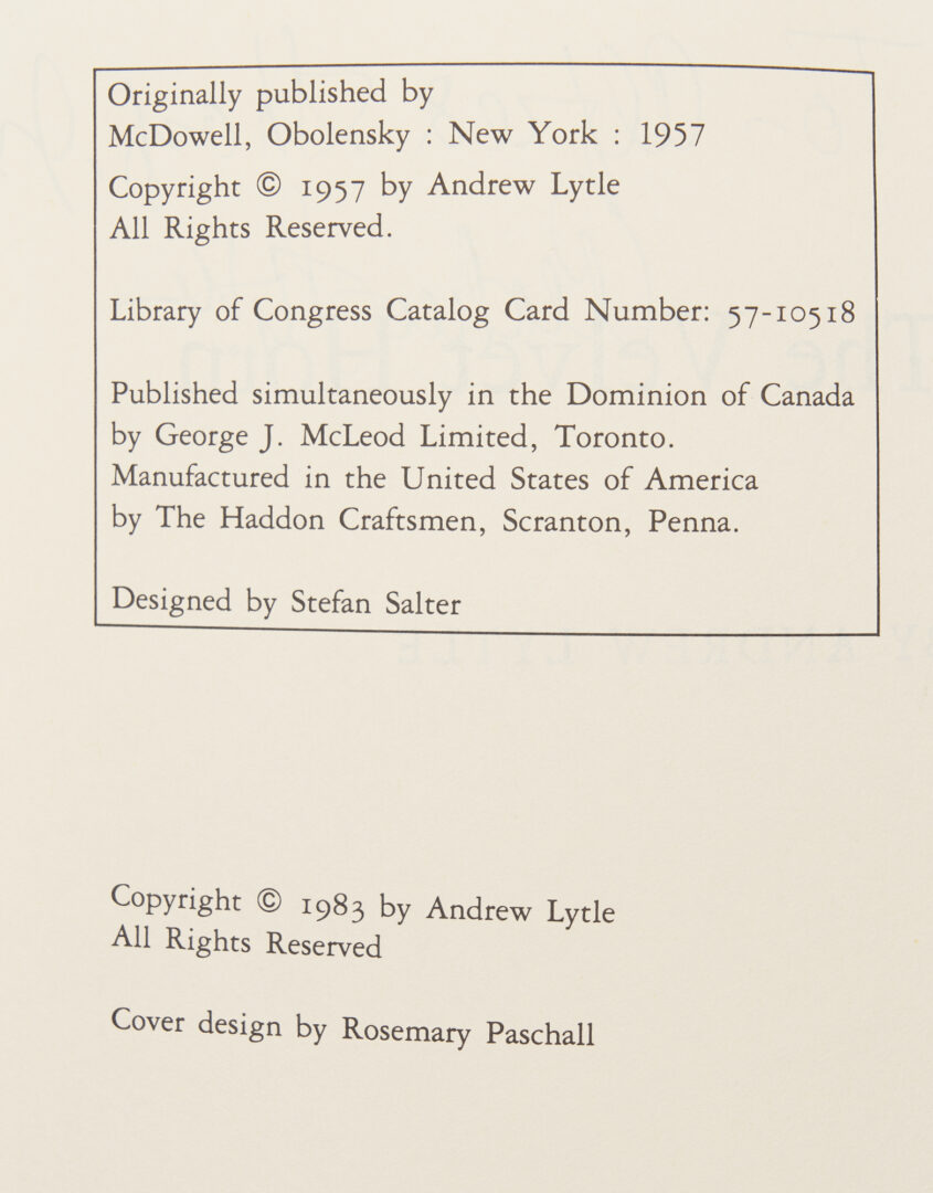 Lot 620: 8 Fugitive Writer related books incl. Andrew Lytle, R.P. Warren, J.C. Ransom, Allen Tate