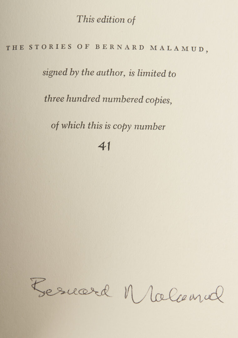 Lot 621: Grouping of 6 Signed Limited Edition Books, Joseph Heller, Malamud