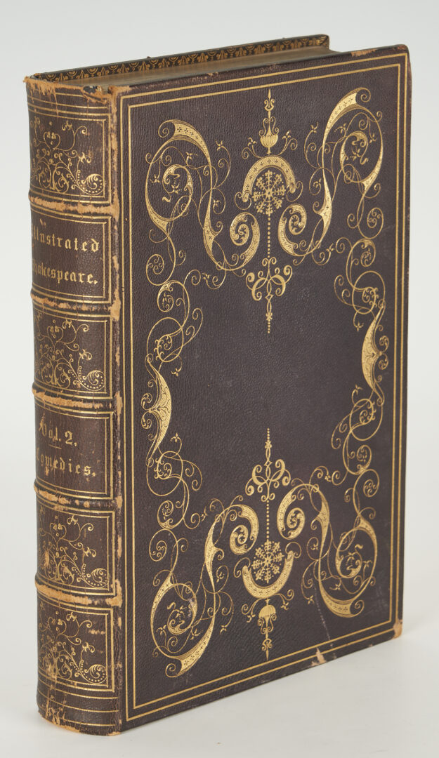 Lot 623: The Illustrated Shakespeare in 3 Vols, 1847 Leatherbound
