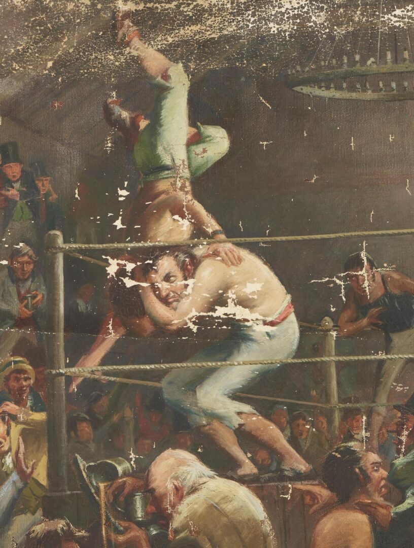 Lot 639: Arthur Sheppard O/C Painting & Drawings, Boxing Matches, 5 pcs.