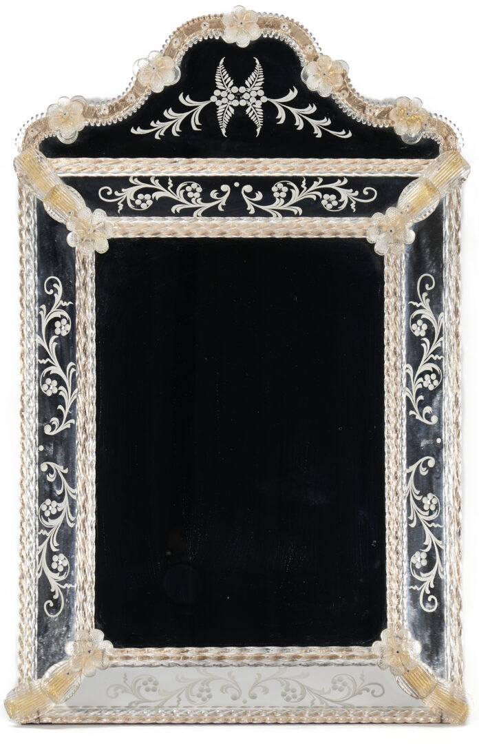 Lot 652: Diminutive Murano Venetian Glass Mirror