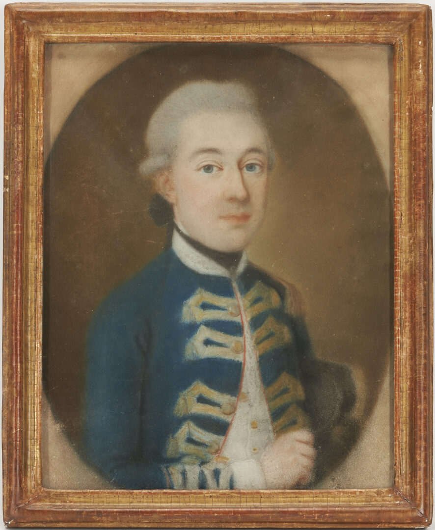 Lot 663: Continental School Pastel Portrait of a Young Aristocrat, possibly a Baron