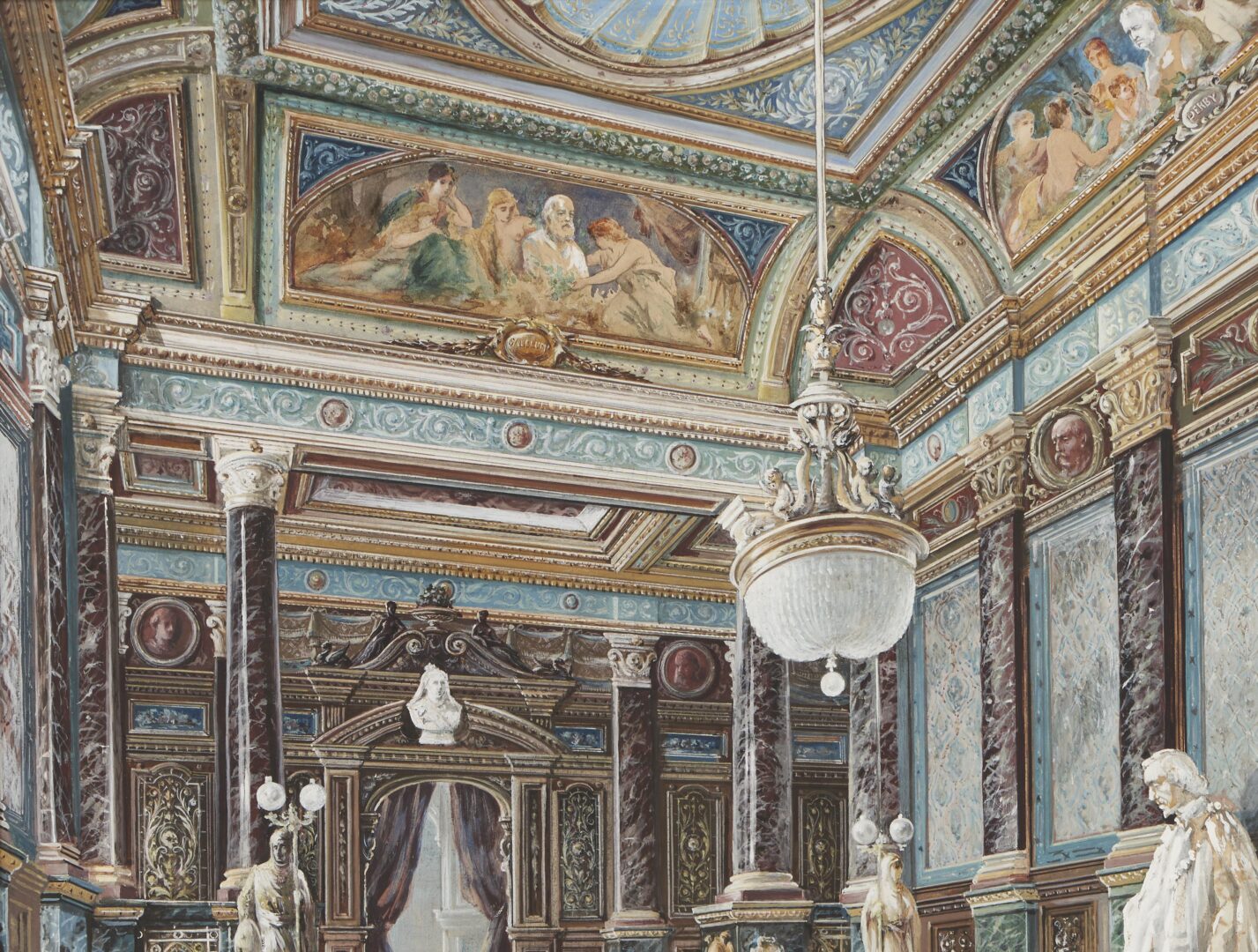 Lot 668: English Palace Interior Watercolor & THE KING'S PICTURES, Vol. I-III