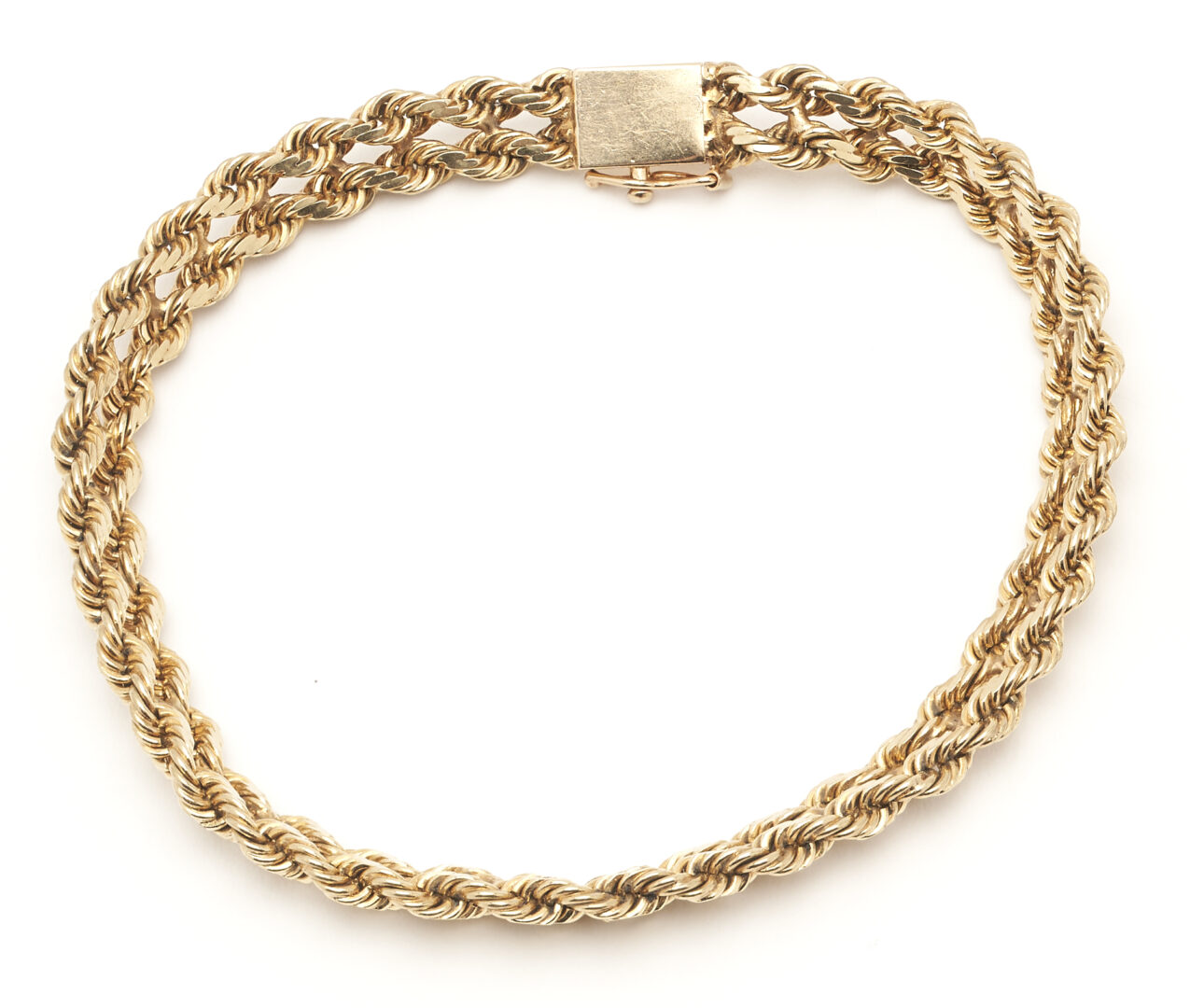 Lot 66: 4 Jewelry Items, 3 Gold & Gemstone Bracelets,  14K Ladies' Baylor Watch