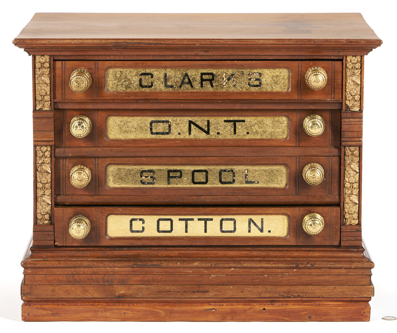 Lot 679: Clark’s O.N.T. 4 Drawer Spool Cabinet