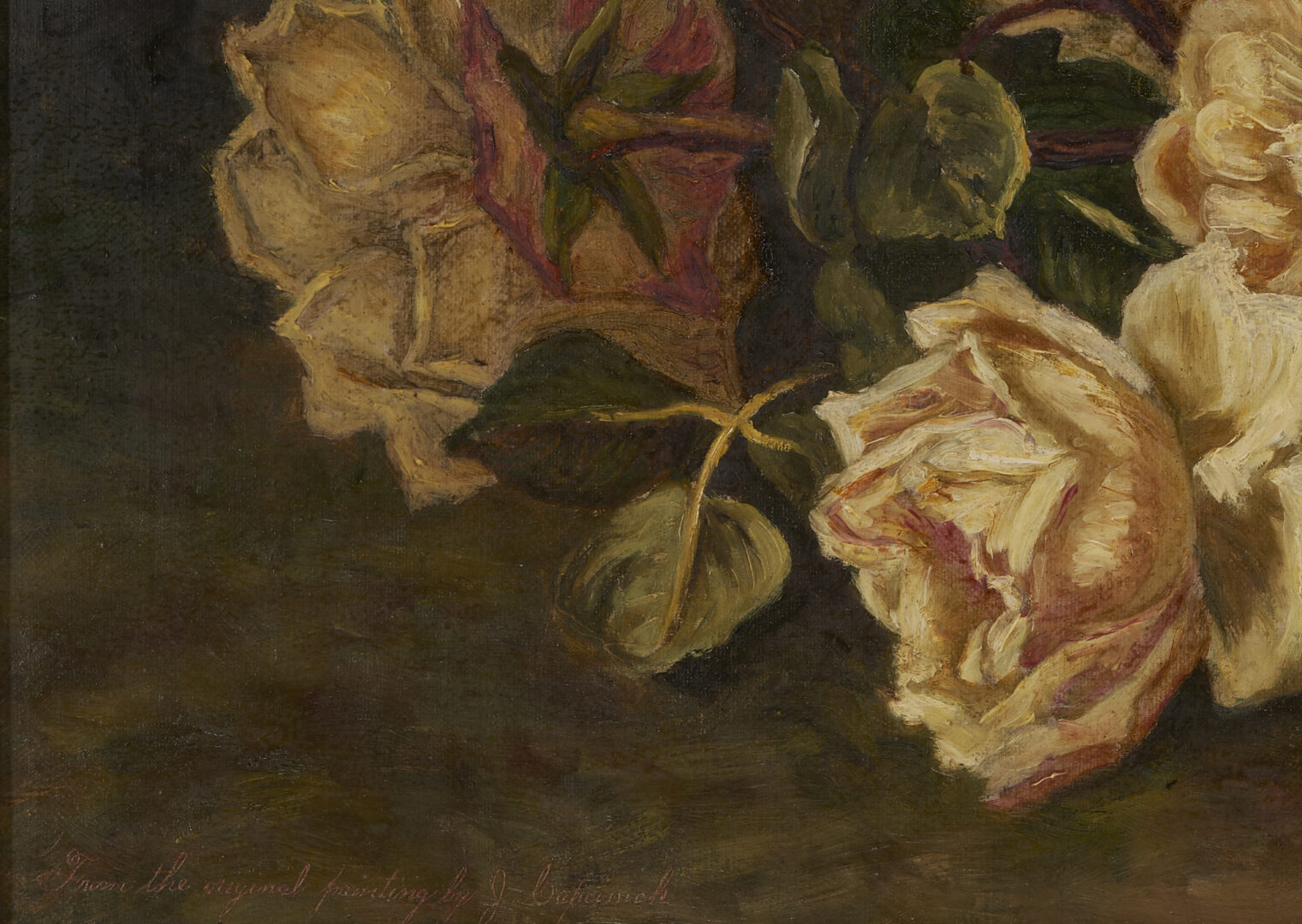Lot 684: Attributed to Ella Hergesheimer O/C Painting, Still Life with Yellow Roses